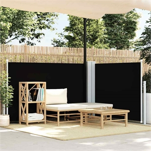 vidaXL Side Awning with PU Coating in Black