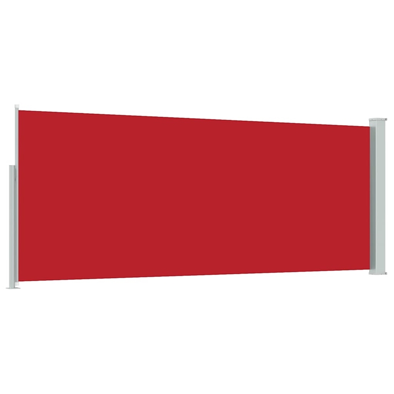 vidaXL Side Awning with PU Coating in Red Steel Frame