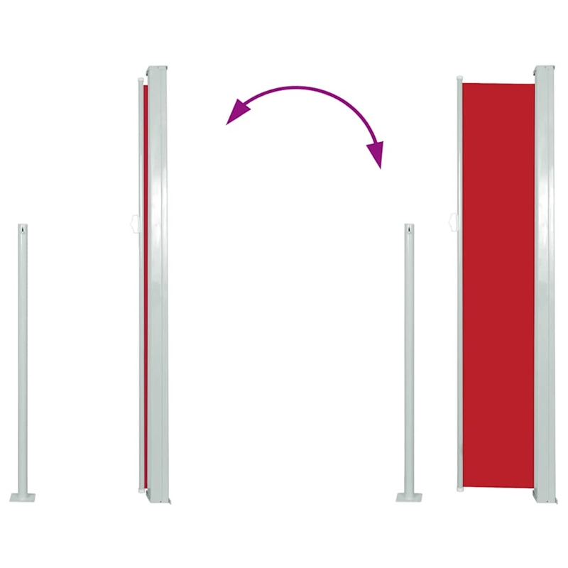 vidaXL Side Awning with PU Coating in Red Steel Frame