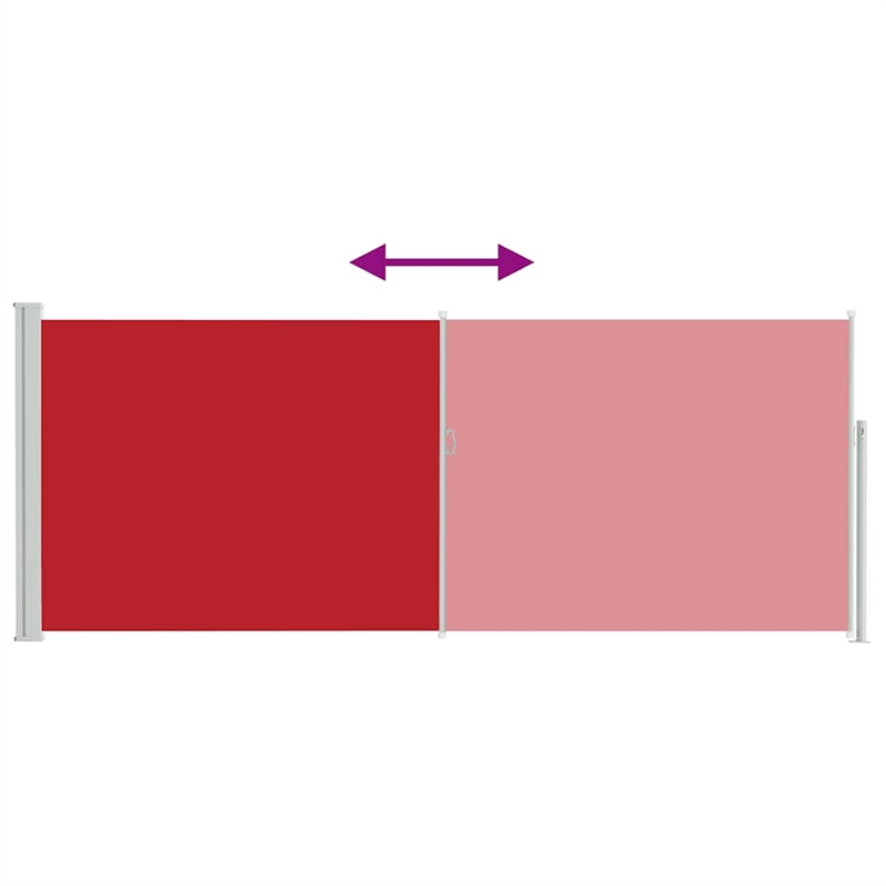 vidaXL Side Awning with PU Coating in Red Steel Frame