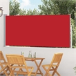 vidaXL Side Awning with PU Coating in Red Steel Frame