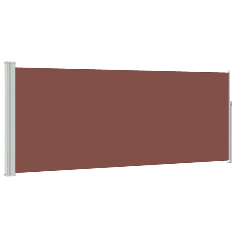 vidaXL Side Awning with PU Coating in Brown Steel Frame