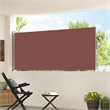 vidaXL Side Awning with PU Coating in Brown Steel Frame