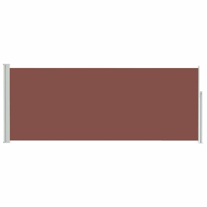 vidaXL Side Awning with PU Coating in Brown Steel Frame