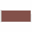 vidaXL Side Awning with PU Coating in Brown Steel Frame