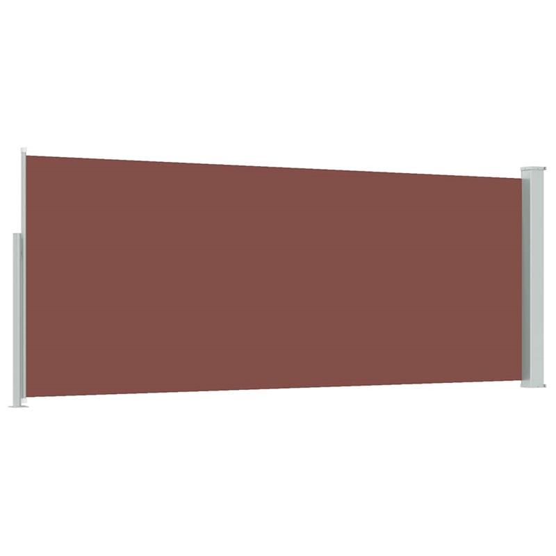 vidaXL Side Awning with PU Coating in Brown Steel Frame