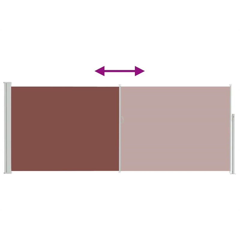 vidaXL Side Awning with PU Coating in Brown Steel Frame
