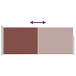 vidaXL Side Awning with PU Coating in Brown Steel Frame
