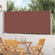 vidaXL Side Awning with PU Coating in Brown Steel Frame