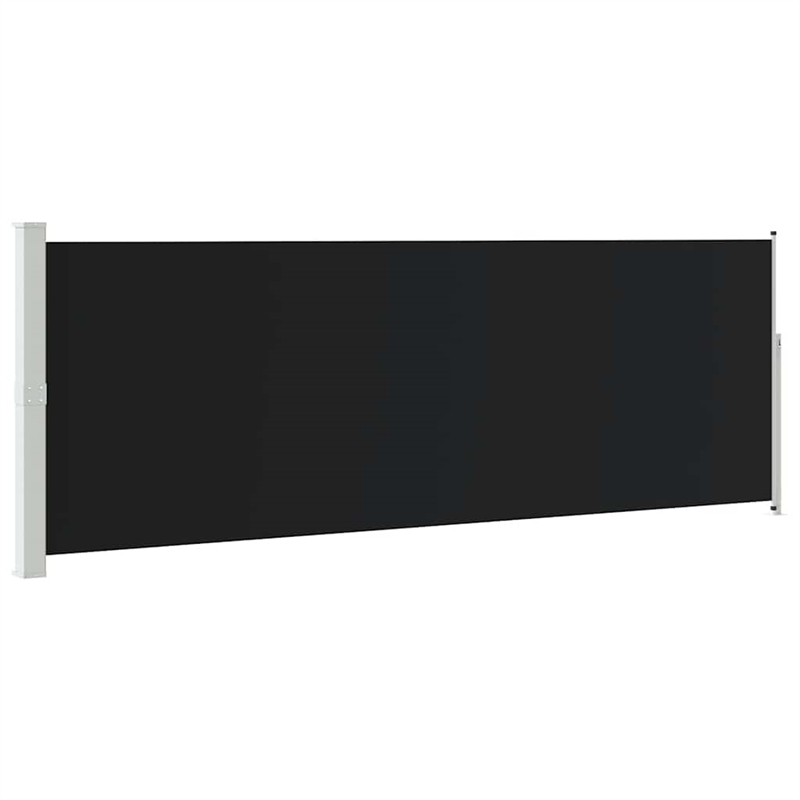 vidaXL Polyester Fabric and Steel Frame Retractable Side Awning in Gray