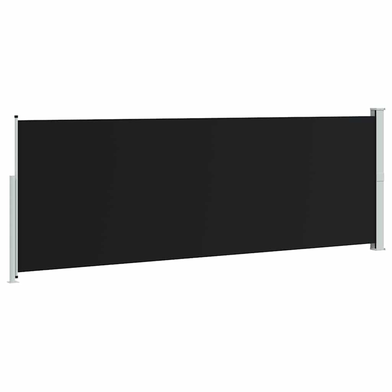 vidaXL Polyester Fabric and Steel Frame Retractable Side Awning in Gray
