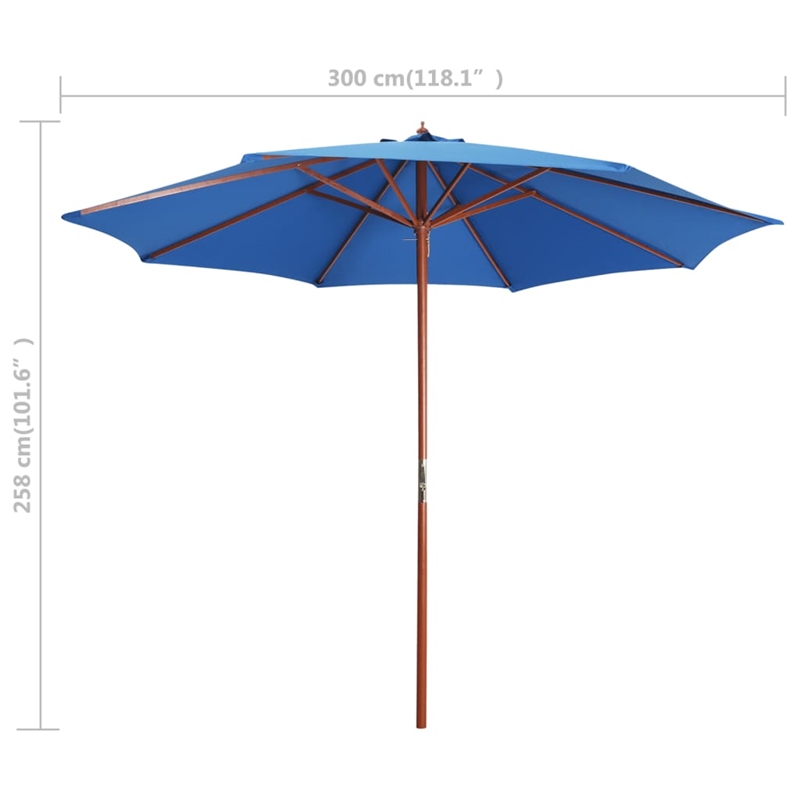 vidaXL Large Laminated Bamboo Garden Parasol in Blue