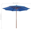 vidaXL Large Laminated Bamboo Garden Parasol in Blue
