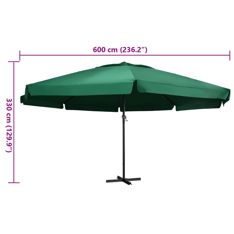 vidaXL Garden Parasol with PA Coating in Green