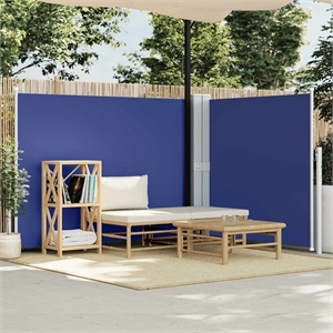 vidaXL 55.1x393.7&quot Side Awning with PU Coating in Blue