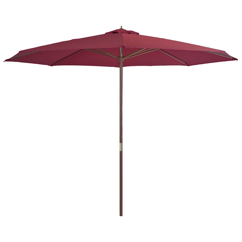 vidaXL Large Bamboo Garden Parasol in Burgundy