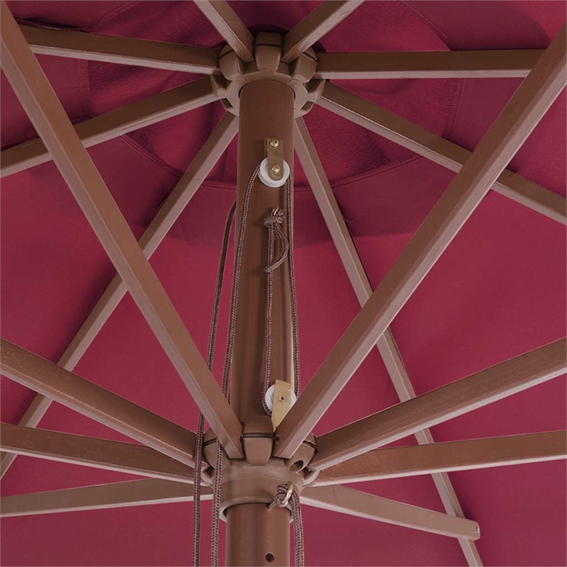 vidaXL Large Bamboo Garden Parasol in Burgundy