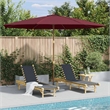 vidaXL Large Bamboo Garden Parasol in Burgundy