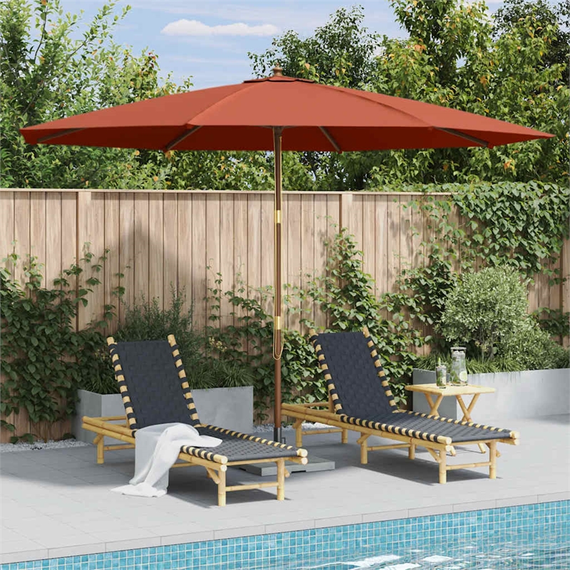 vidaXL Large UV-Resistant Garden Parasol in Terracotta
