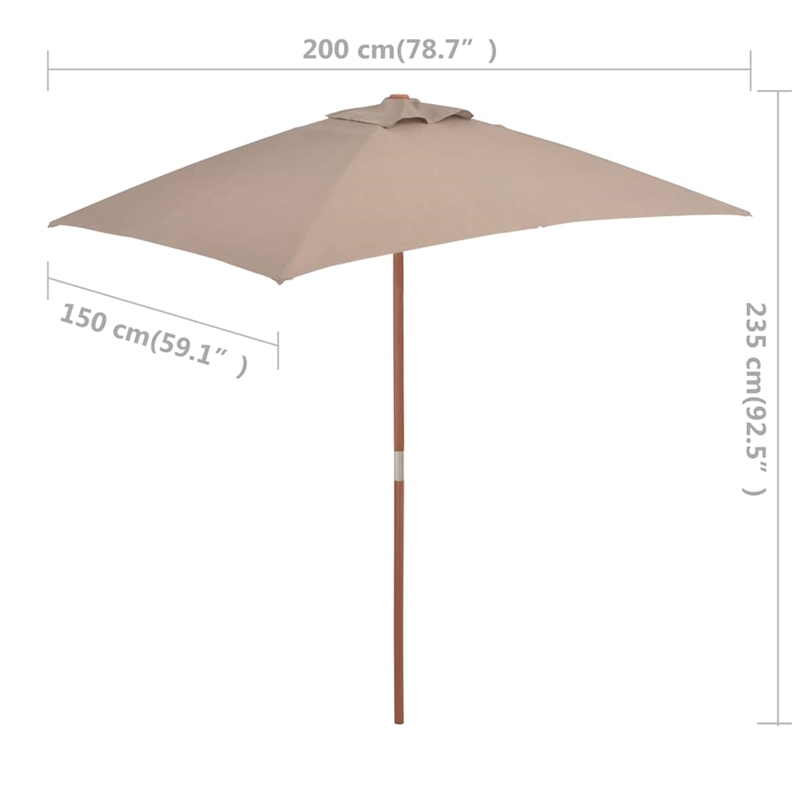 vidaXL Laminated Bamboo Garden Parasol in Taupe