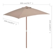 vidaXL Laminated Bamboo Garden Parasol in Taupe