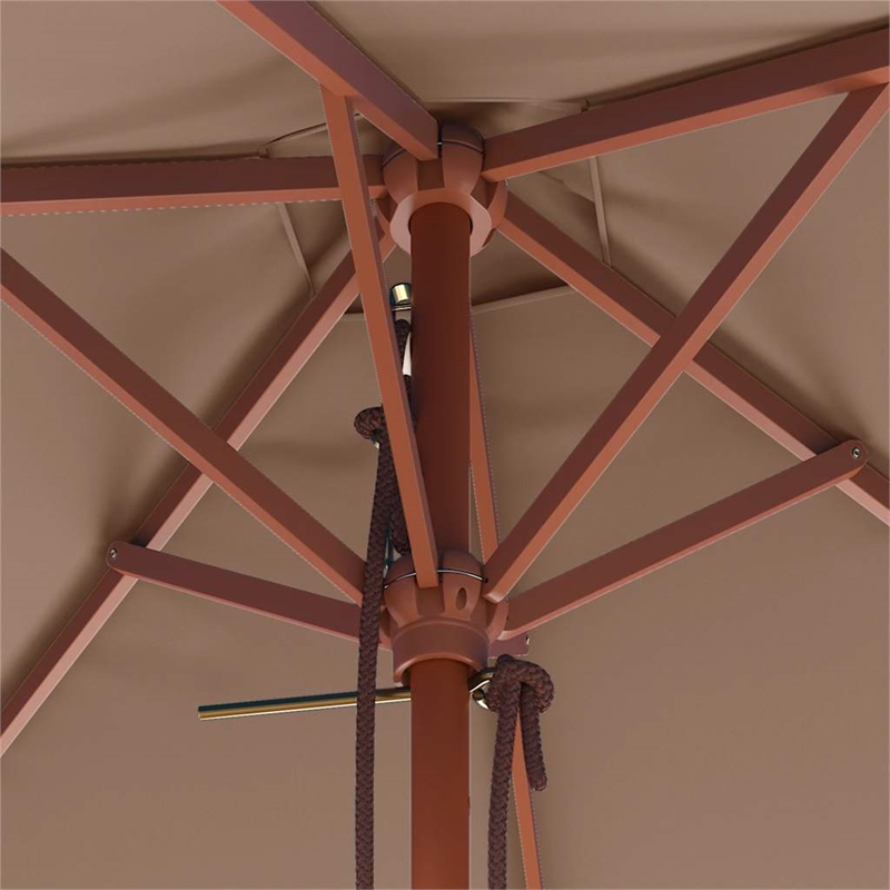 vidaXL Laminated Bamboo Garden Parasol in Taupe