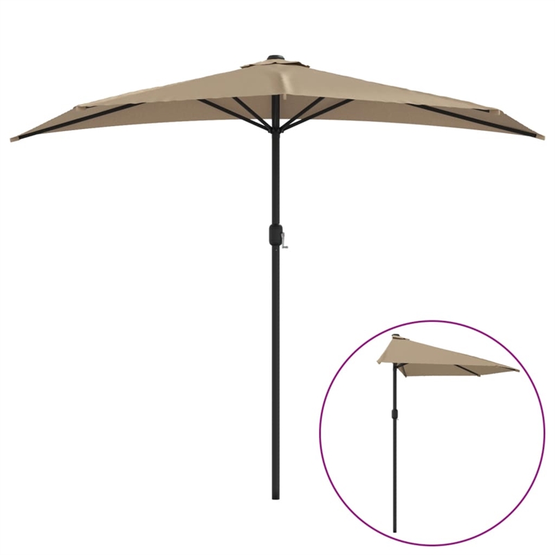 vidaXL Medium Garden Parasol in Taupe
