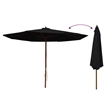 vidaXL Large Foldable Bamboo Garden Parasol in Black