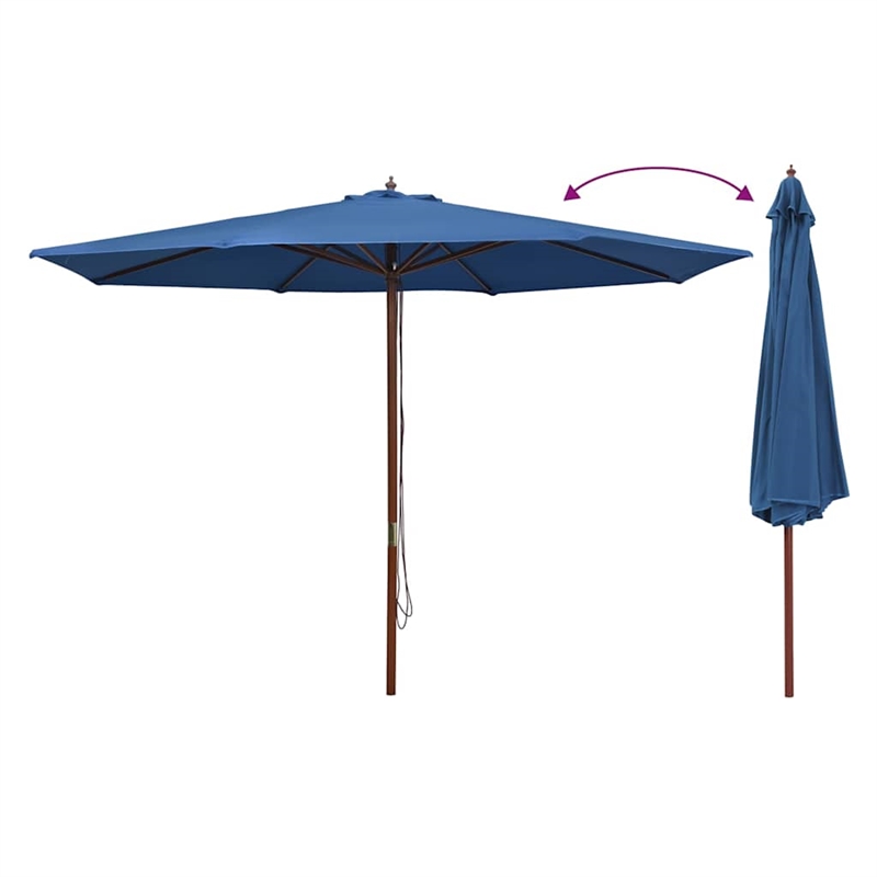 vidaXL Large Garden Parasol in Blue