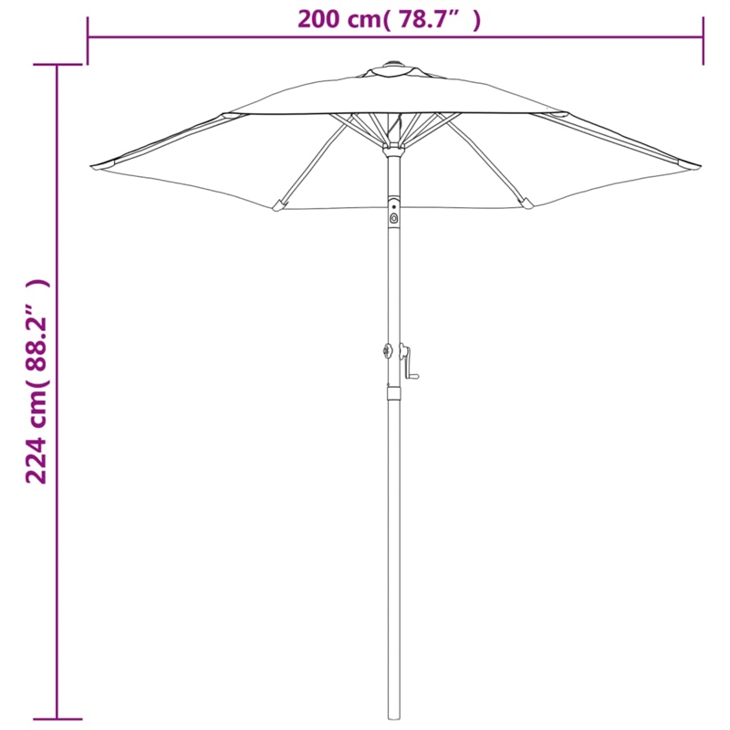 vidaXL Garden Parasol Green and Dark Gray