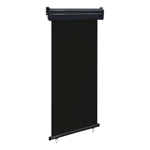 vidaXL 41.3 x 98.4&quot Balcony Side Awning in Black