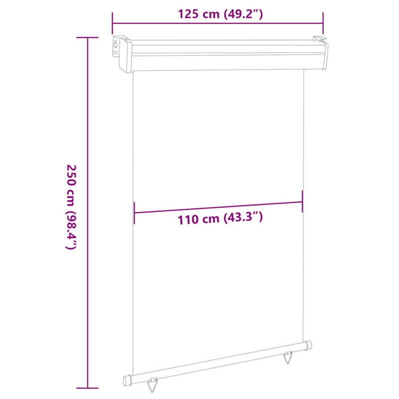 vidaXL Balcony Side Awning in Blue