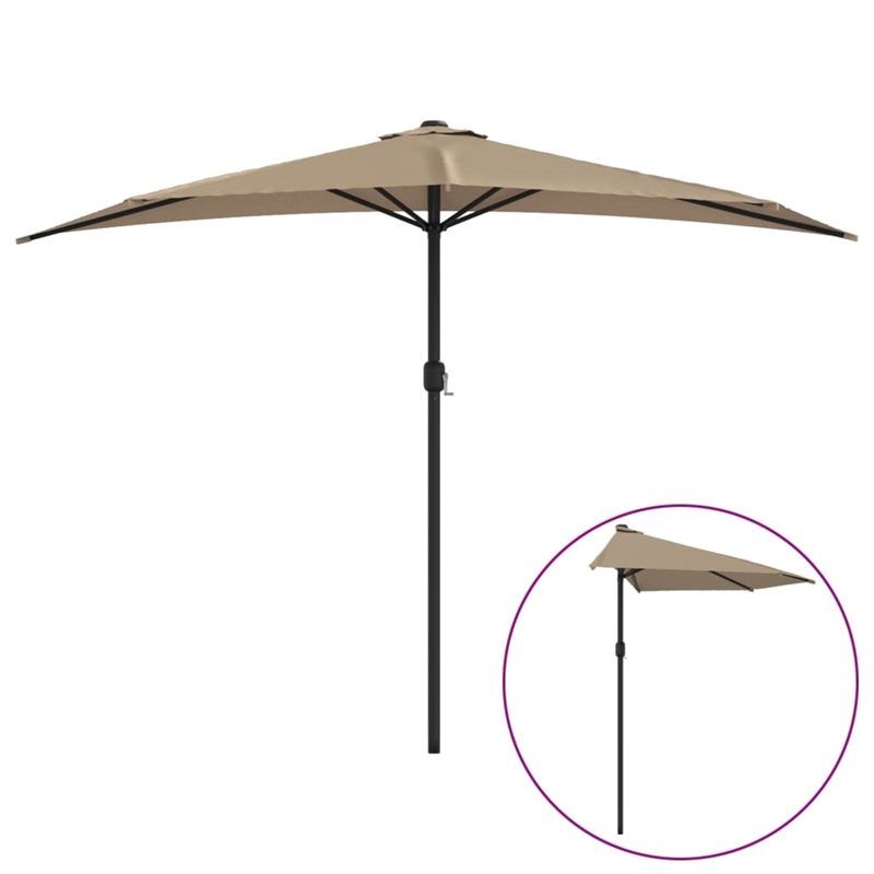 vidaXL Large Garden Parasol in Taupe