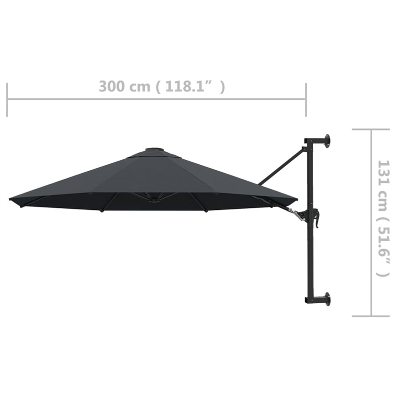 vidaXL Large Tiltable Garden Umbrella in Anthracite