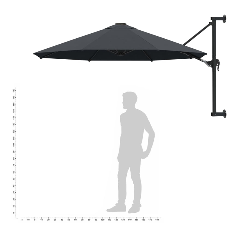 vidaXL Large Tiltable Garden Umbrella in Anthracite