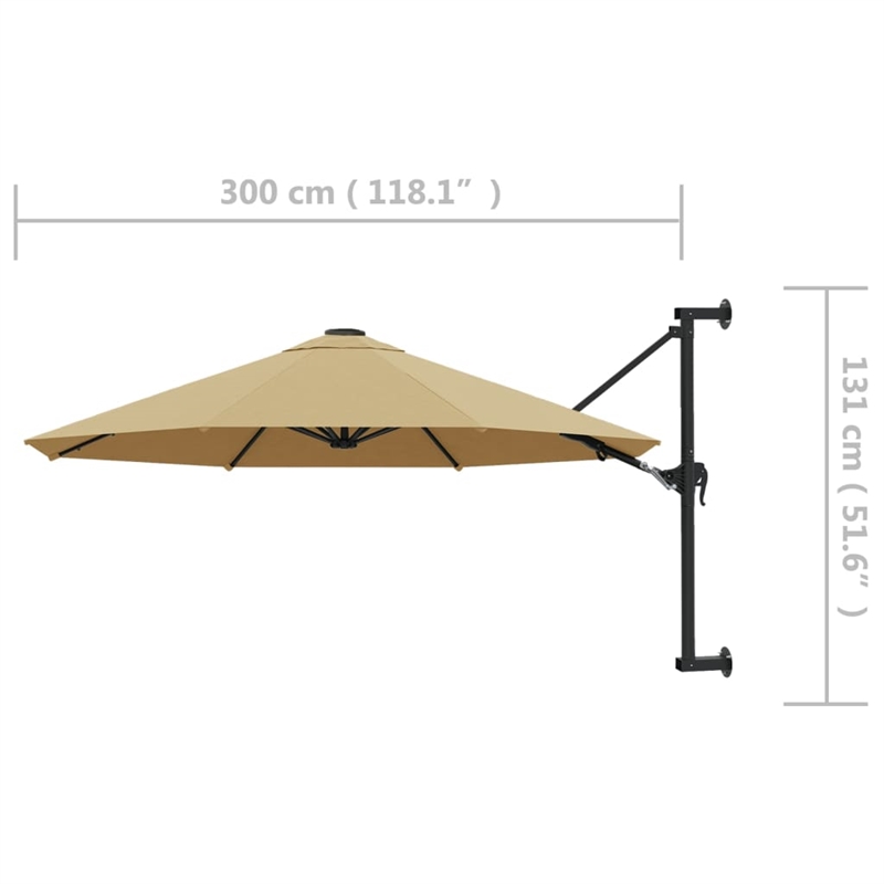 vidaXL Medium Garden Parasol in Taupe