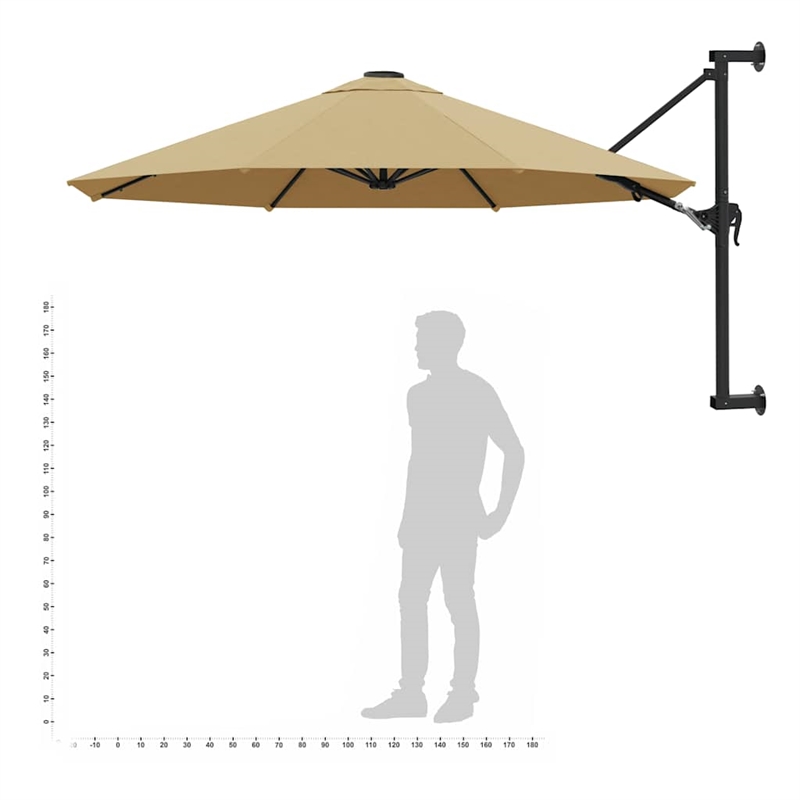 vidaXL Medium Garden Parasol in Taupe