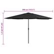 vidaXL Large Tiltable Garden Parasol in Black
