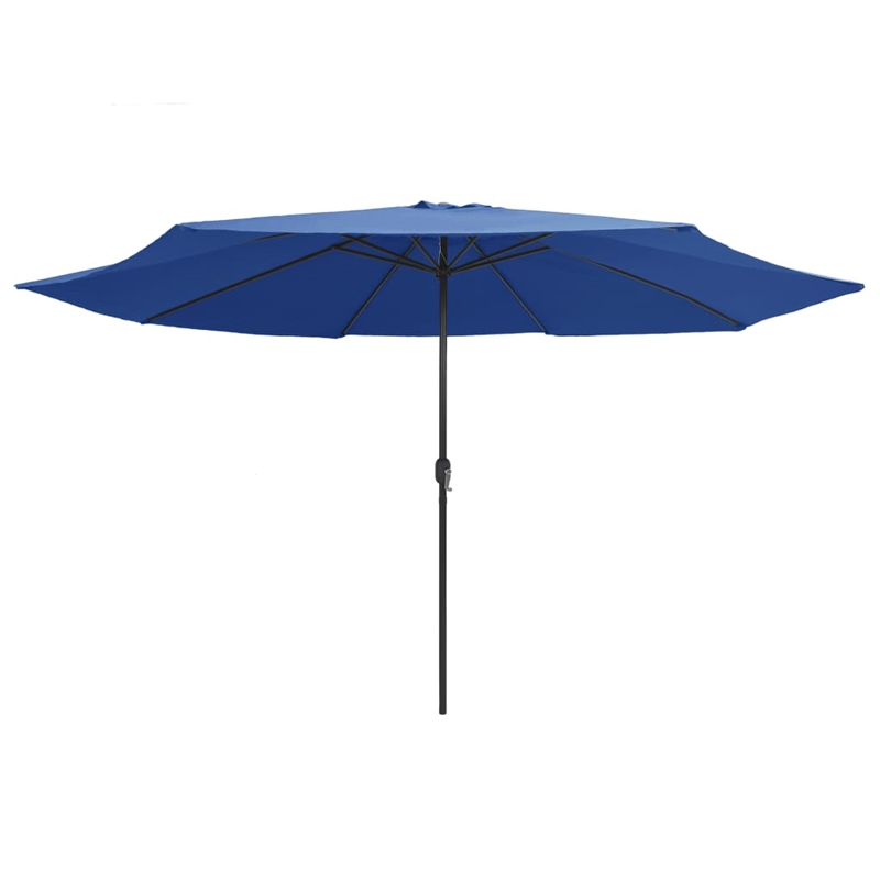 vidaXL Large Collapsible Garden Parasol in Azure Blue