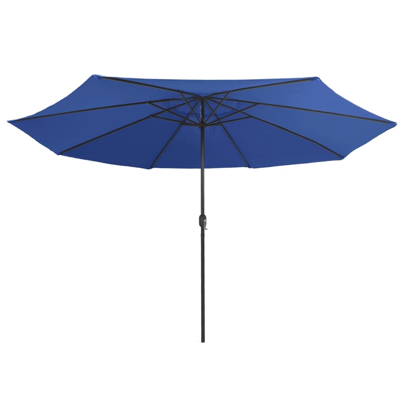 vidaXL Large Collapsible Garden Parasol in Azure Blue