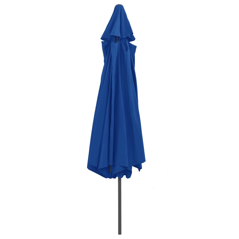 vidaXL Large Collapsible Garden Parasol in Azure Blue