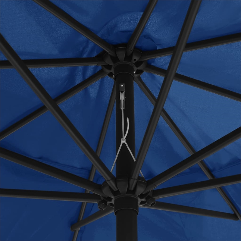 vidaXL Large Collapsible Garden Parasol in Azure Blue