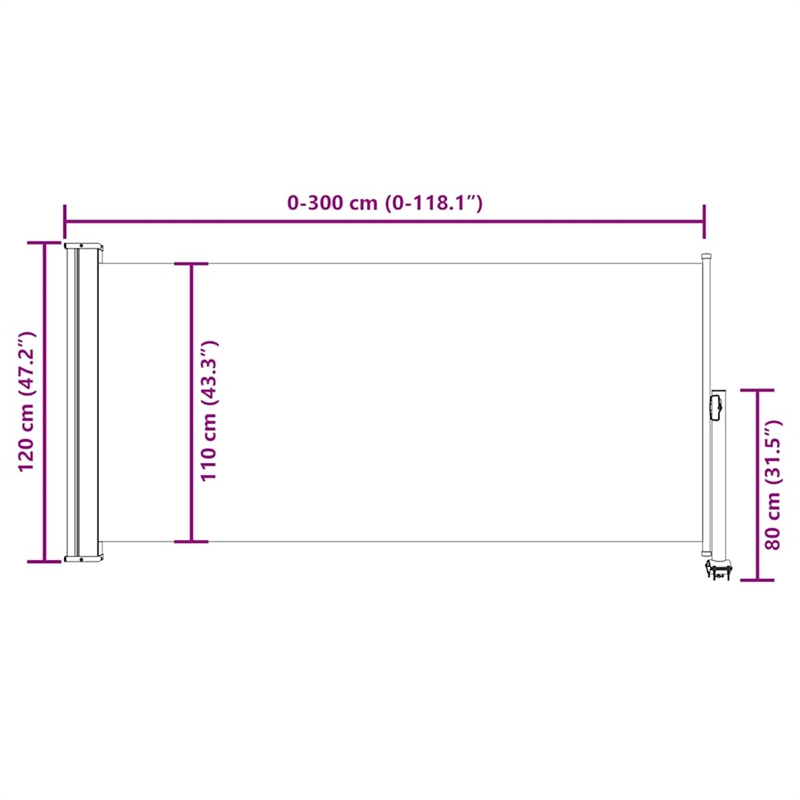 vidaXL Side Awning in Brown