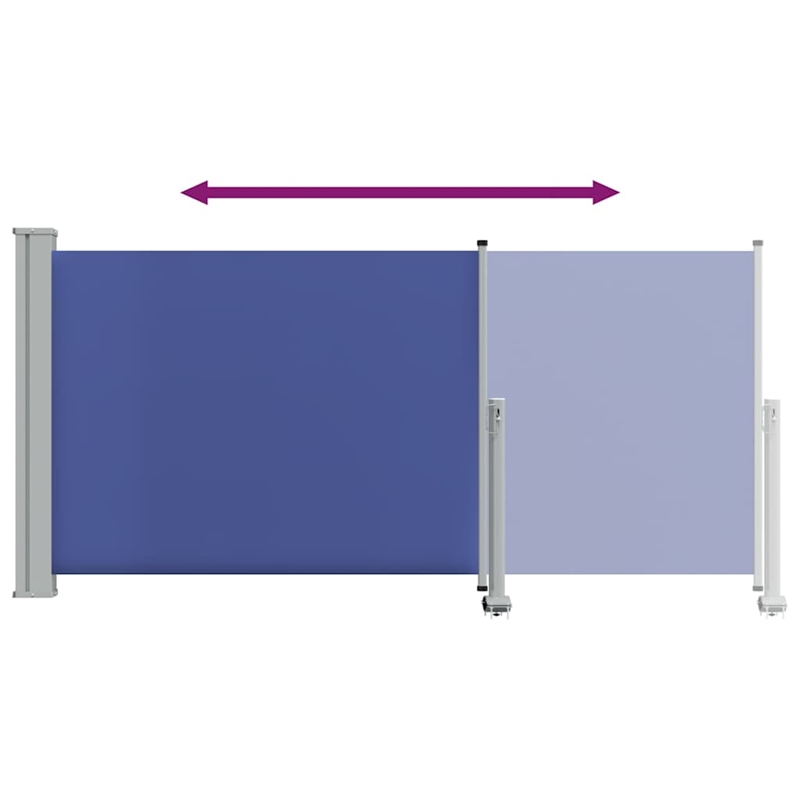 vidaXL Side Awning with PU Coating in Blue