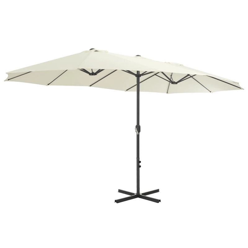 vidaXL Extra Large Collapsible Parasol in Sand