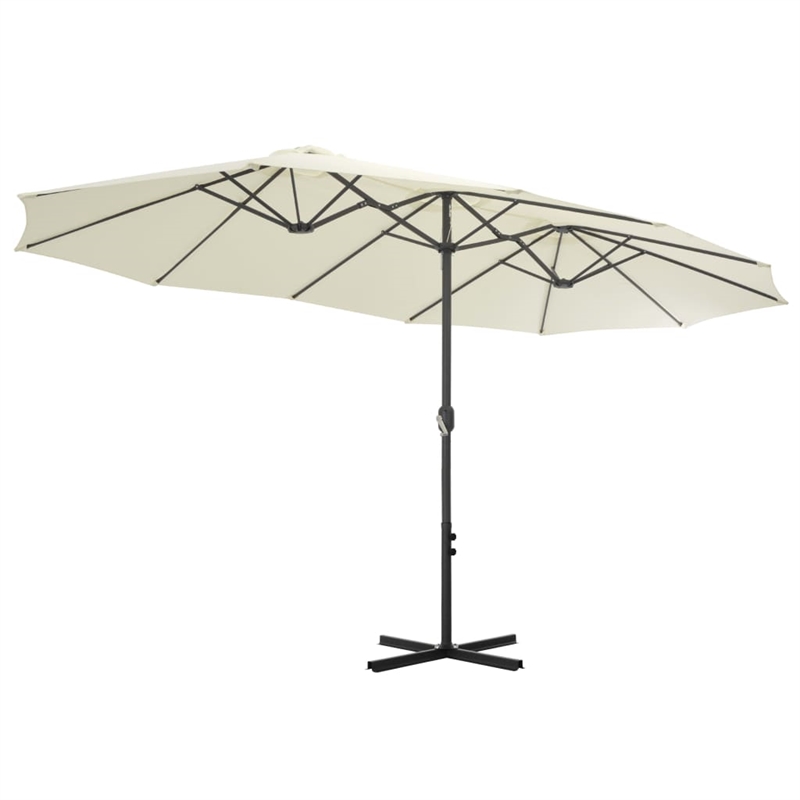 vidaXL Extra Large Collapsible Parasol in Sand