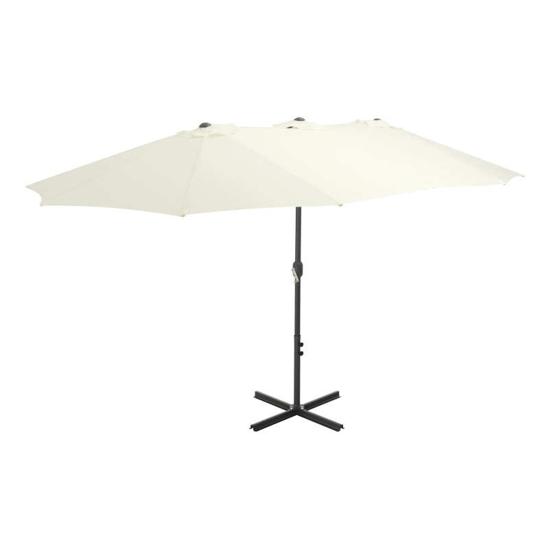 vidaXL Extra Large Collapsible Parasol in Sand