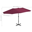 vidaXL Extra Large Garden Parasol in Bordeaux Red