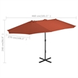 vidaXL Extra Large Garden Parasol in Terracotta