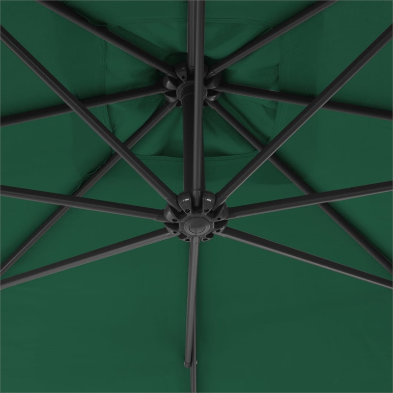 vidaXL Large Tiltable Cantilever Garden Parasol in Green